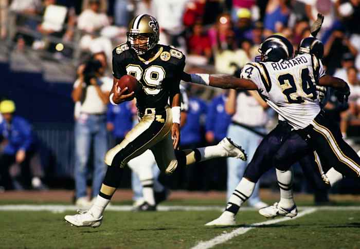 Nov 17, 1991; San Diego, CA, USA; FILE PHOTO; New Orleans Saints receiver Quinn Early (89) in action against the San Diego Chargers. Mandatory Credit: Peter Brouillet-USA TODAY NETWORK